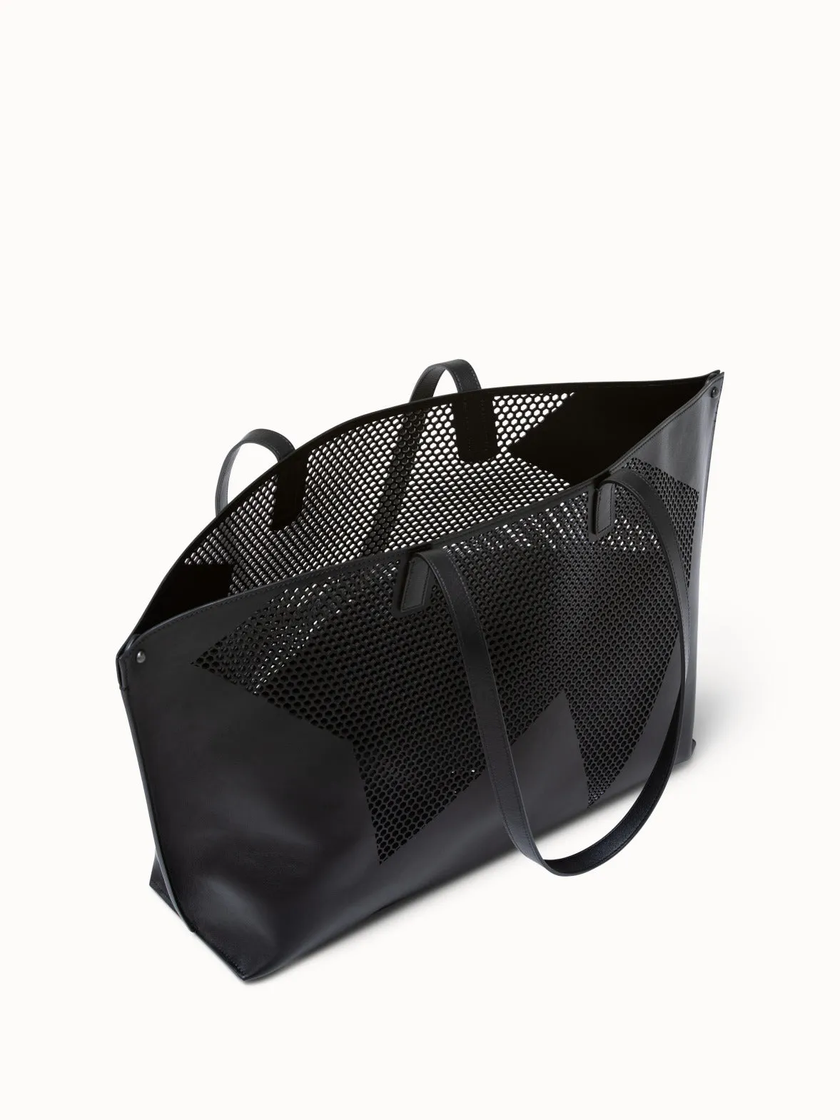 Medium Ai Shoulder Bag in Leather with Lasercut Kinderstern