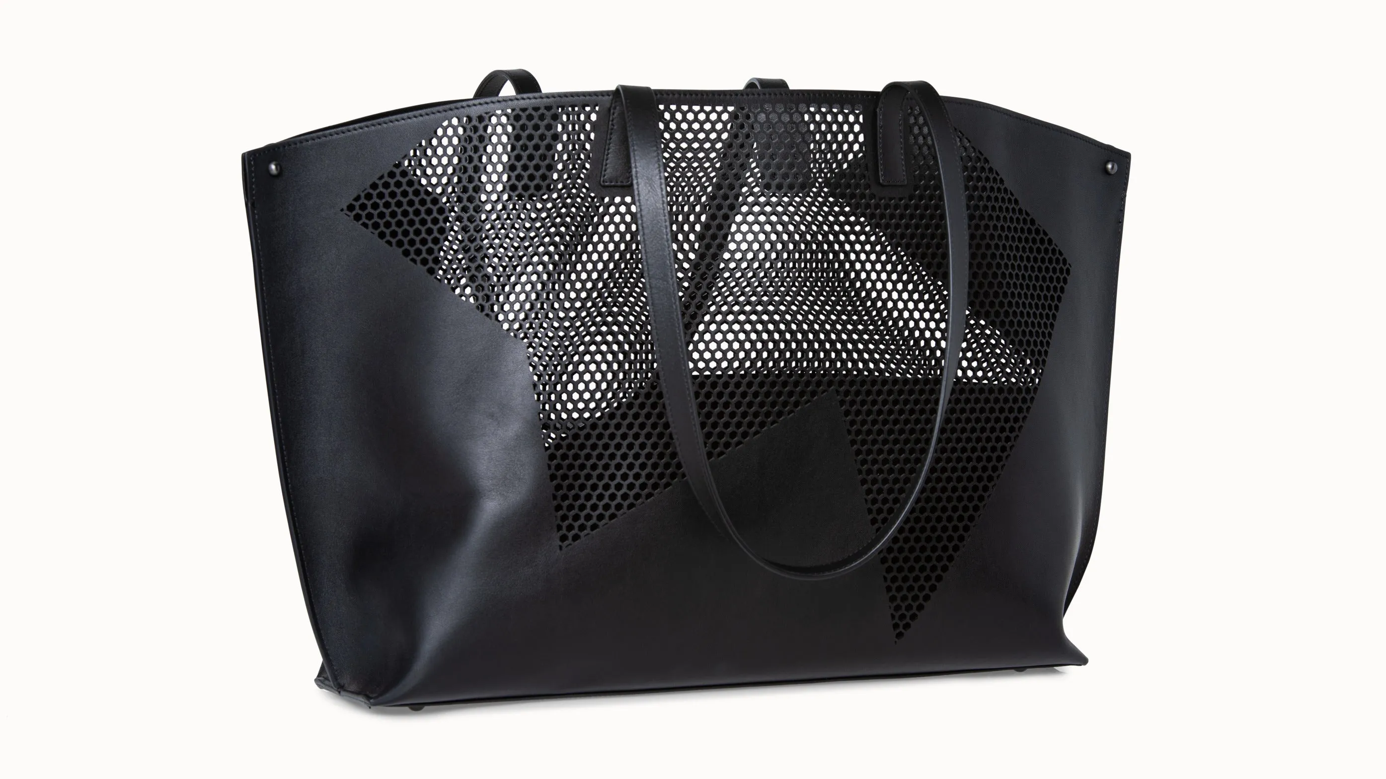 Medium Ai Shoulder Bag in Leather with Lasercut Kinderstern