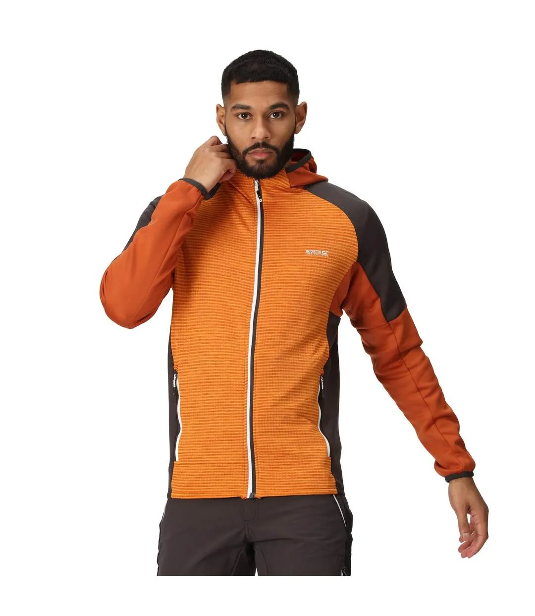 Mens attare ii extol stretch hooded jacket orange pepper/burnt copper Regatta