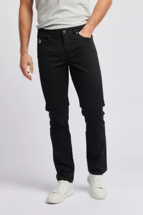 Mens Core 5 Pocket Trousers in Black Bright White DHM