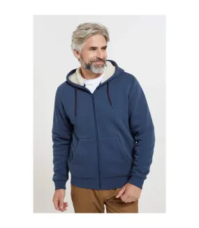 Mens dalton borg lined full zip hoodie navy Mountain Warehouse