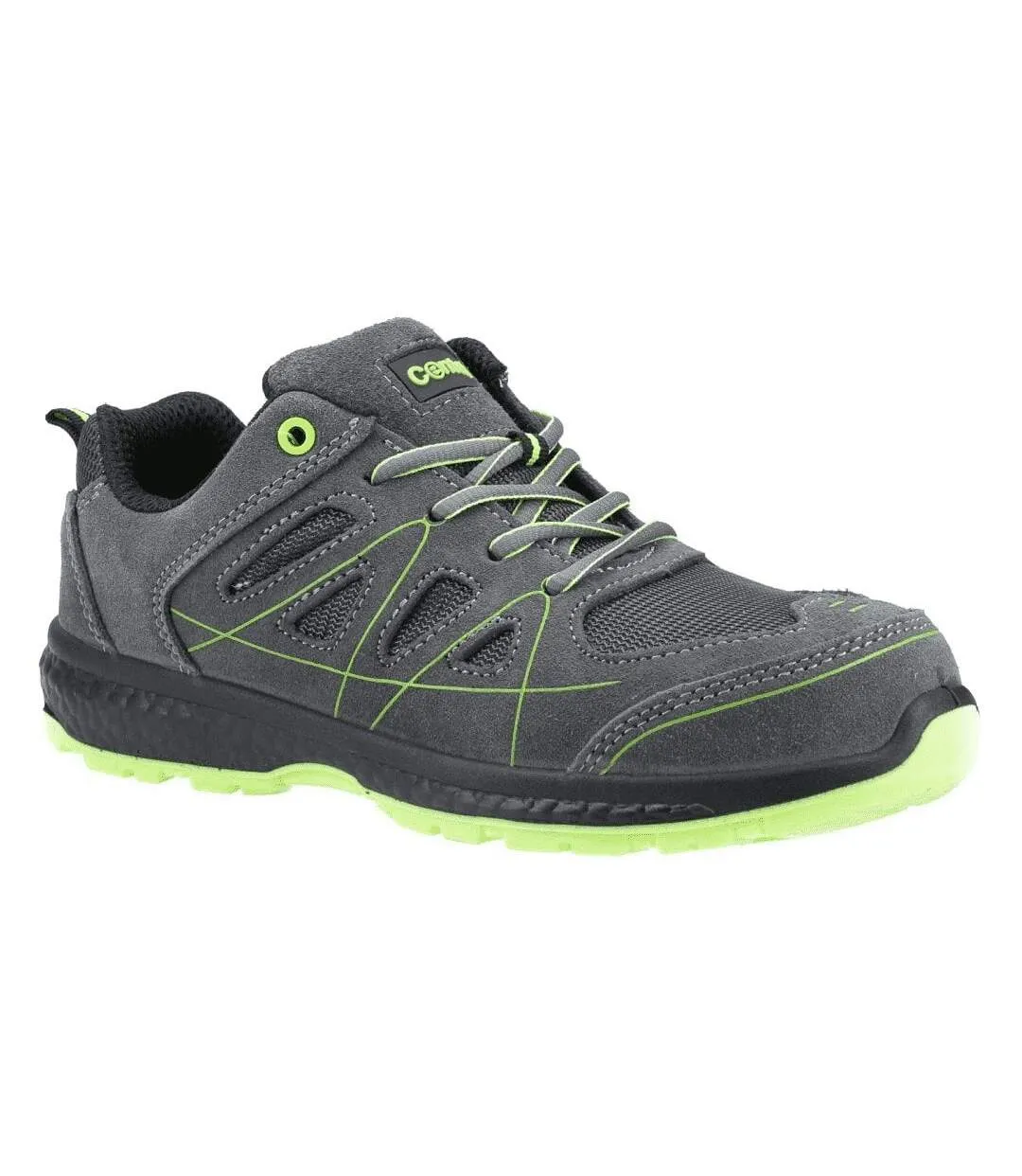 Mens suede trainers grey/green Centek