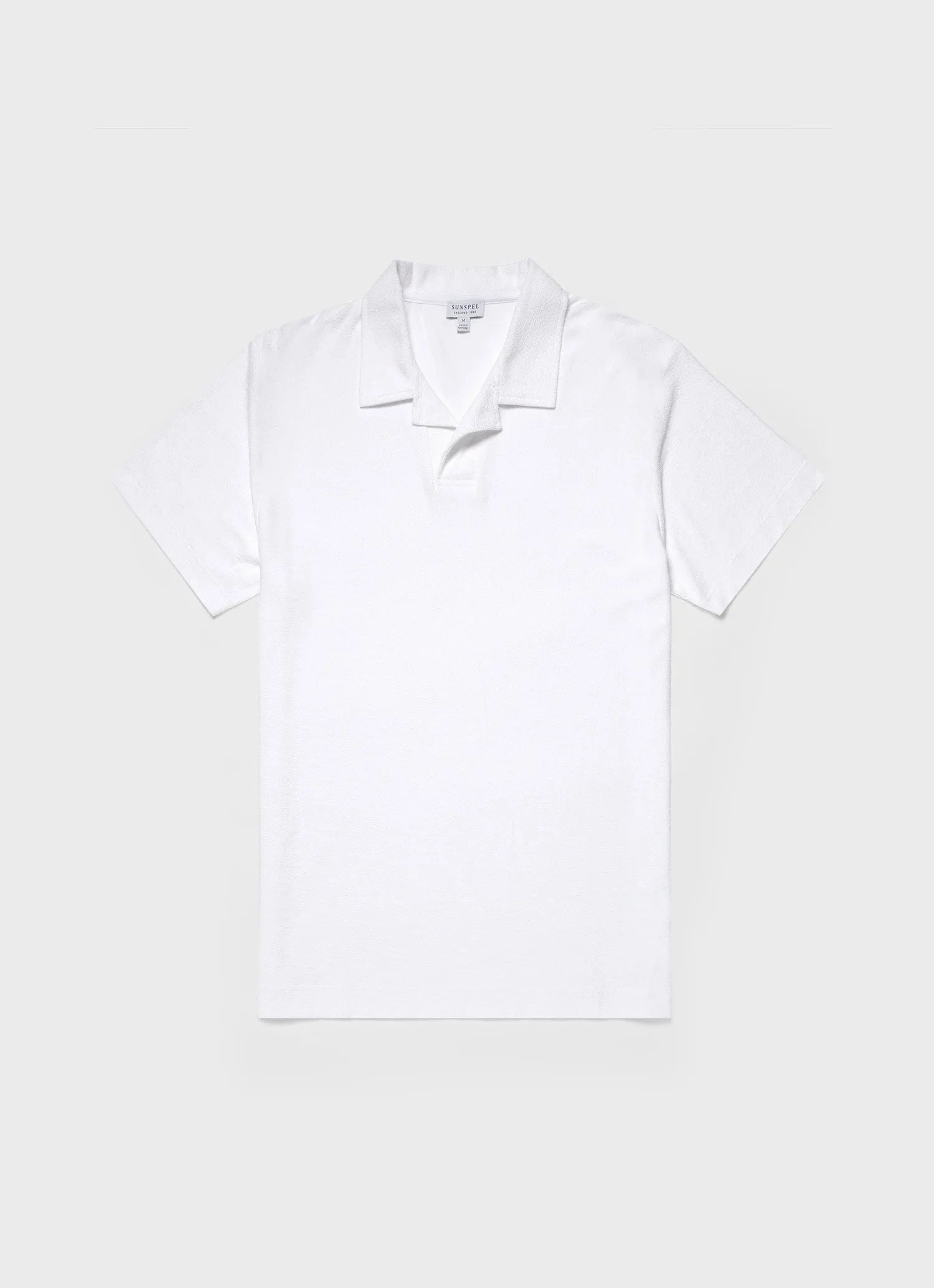 Men's Towelling Polo Shirt in White