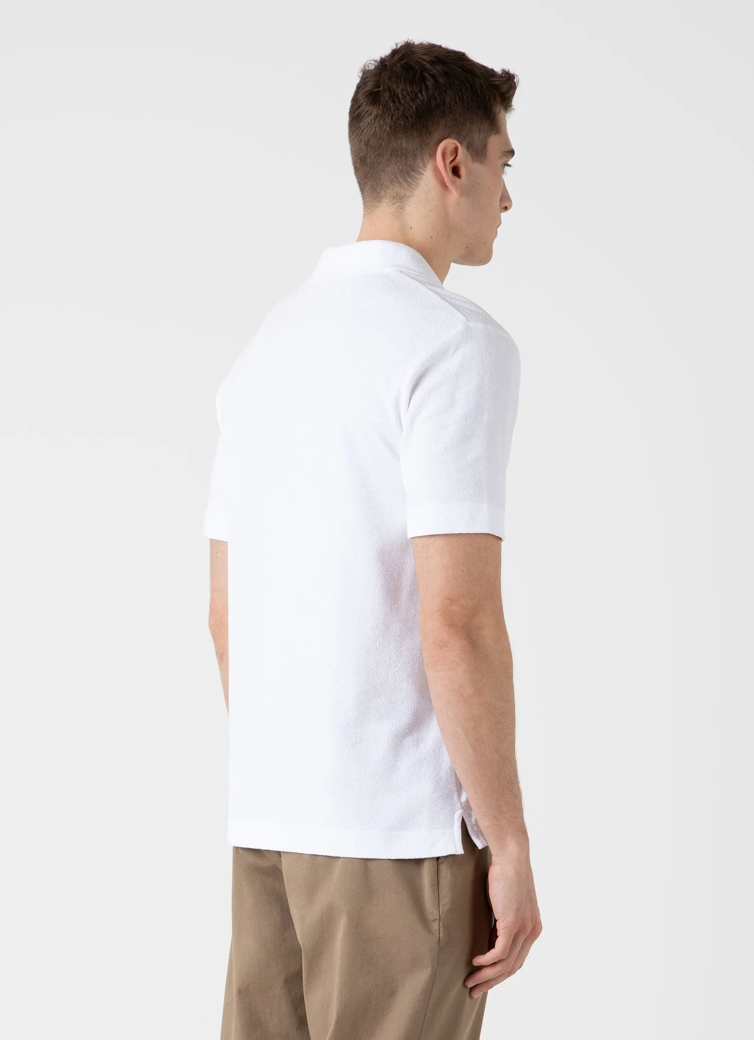 Men's Towelling Polo Shirt in White