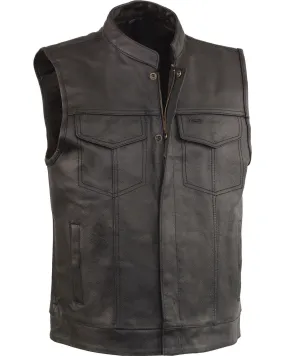 Milwaukee Leather Men's Black Open Neck Club Style Vest - Big 5X