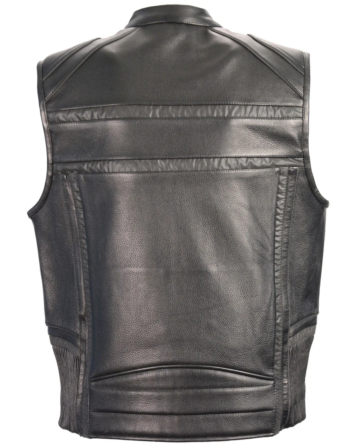 Milwaukee Leather Men's Reflective Band & Piping Zip Front Vest - 4X