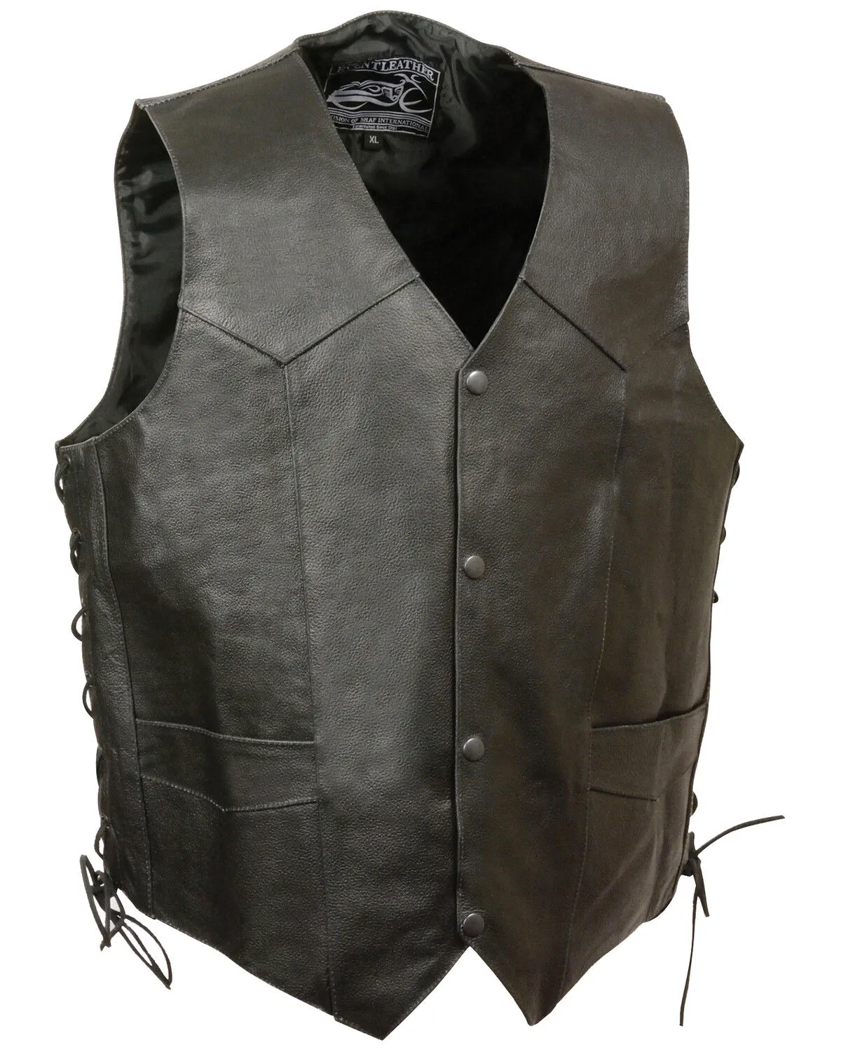 Milwaukee Leather Men's Side Lace Skull & Wings Vest