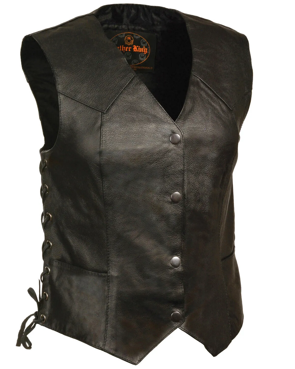 Milwaukee Leather Women's Classic Side Lace Four Snap Vest - 3XL