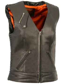 Milwaukee Leather Women's Lightweight Crinkle Snap Front Vest - 4X