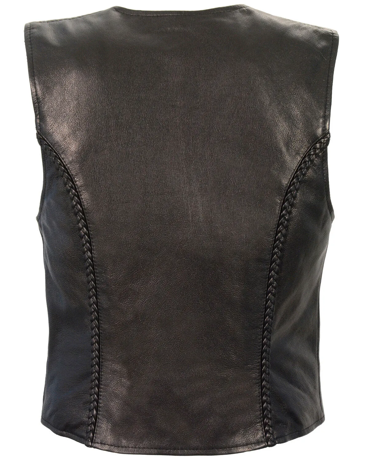 Milwaukee Leather Women's Lightweight Zipper Front Braided Vest - 4X