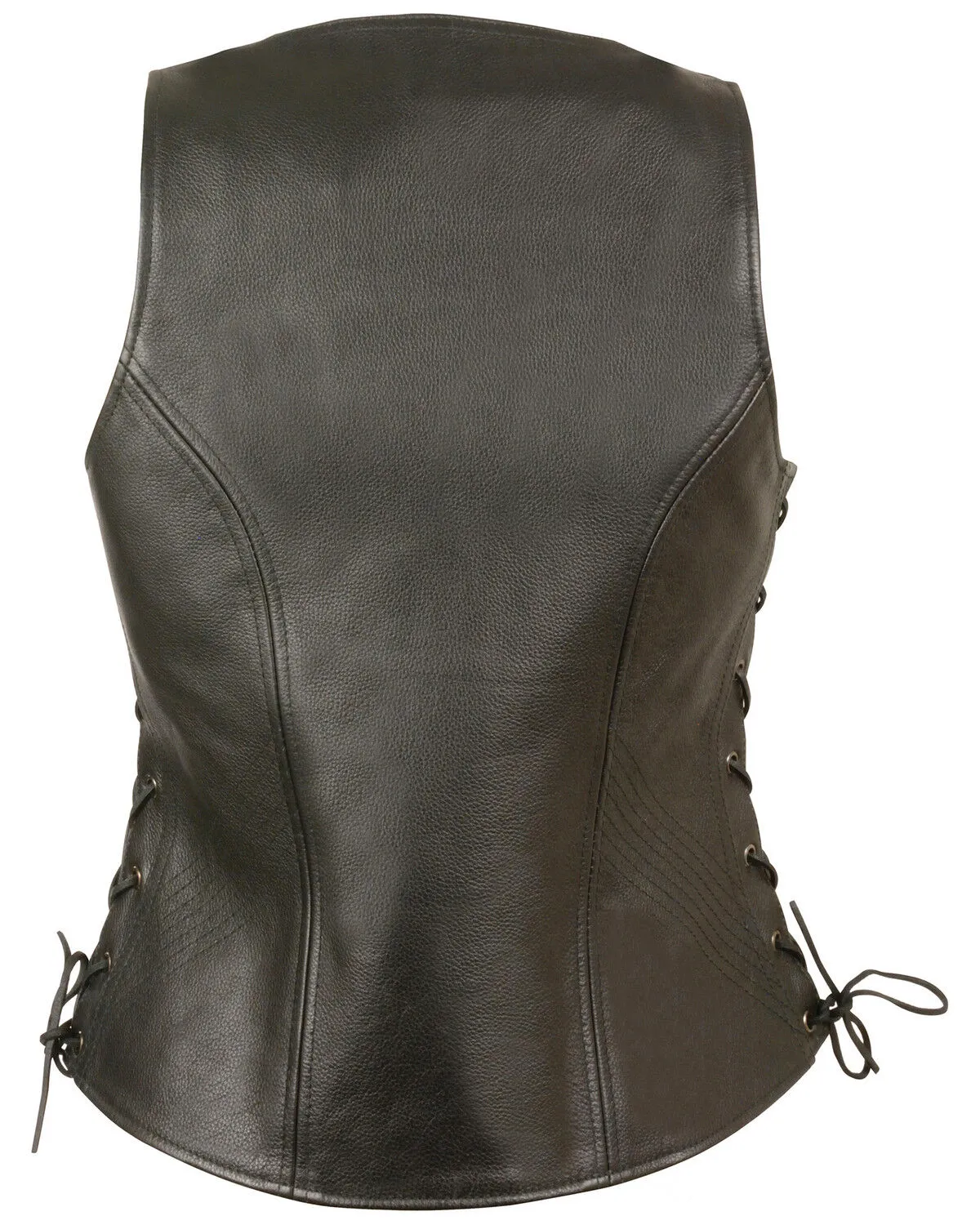 Milwaukee Leather Women's Open Neck Side Lace Zipper Front Vest - 5X