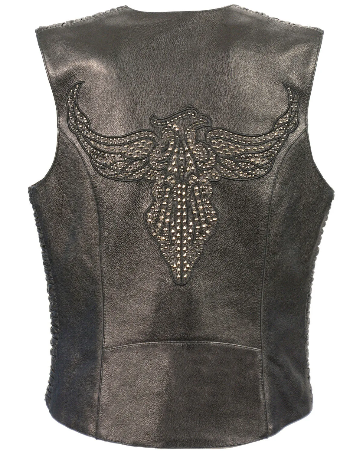 Milwaukee Leather Women's Phoenix Stud Embroidered Snap Front Vest - 3X