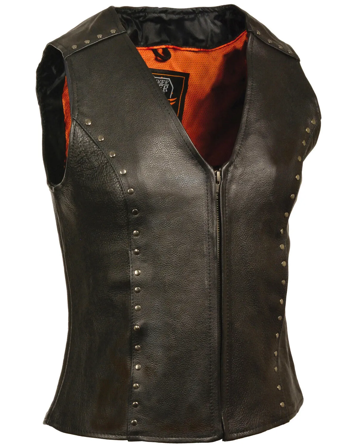 Milwaukee Leather Women's Studded Zip Front Vest - 5X