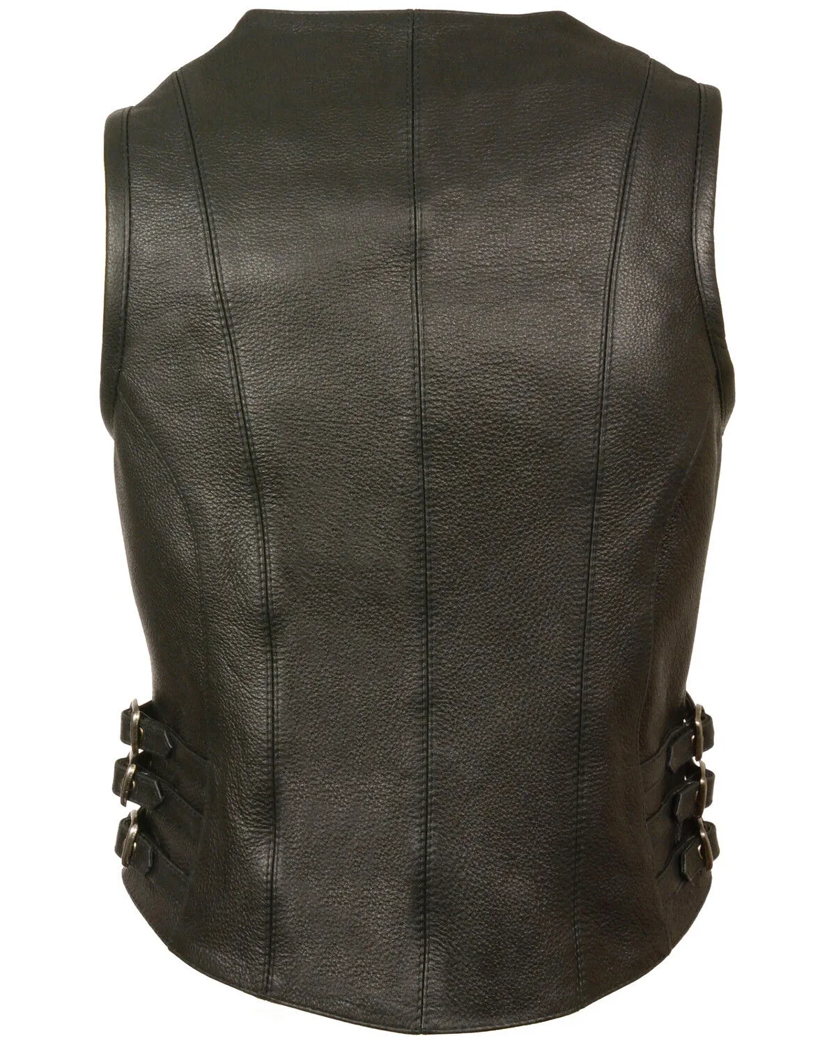 Milwaukee Leather Women's V Neck Zipper Front Side Buckle Vest - 4X