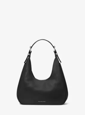 MK Nolita Small Pebbled Leather Hobo Shoulder Bag - Black - Michael Kors