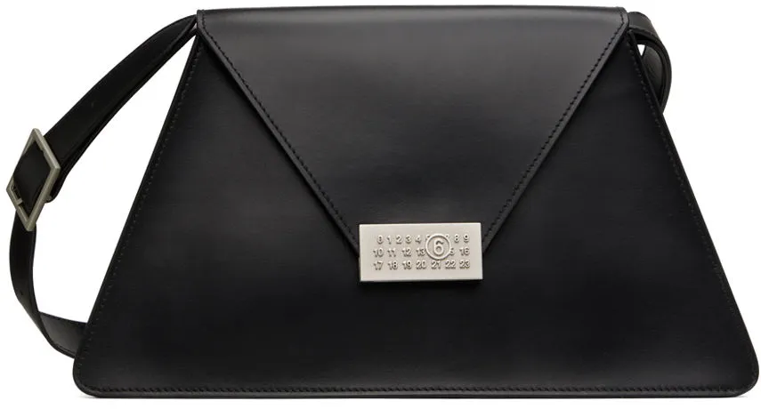 MM6 Maison Margiela Black Soft Smooth Leather Numeric Bag