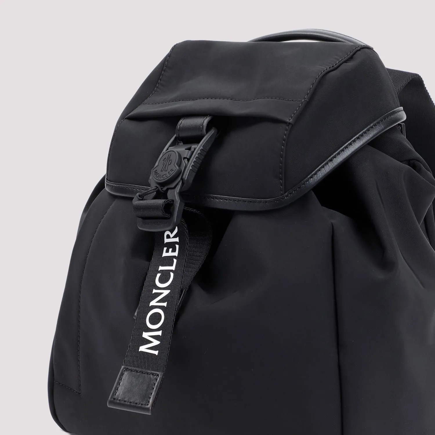 MONCLER Chic Urban Mini Nylon Backpack with Leather Accents - 24x20x14 cm