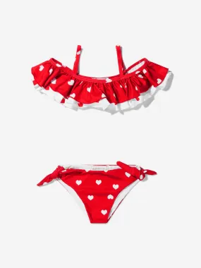 Monnalisa Girls Heart Print Retro Bikini