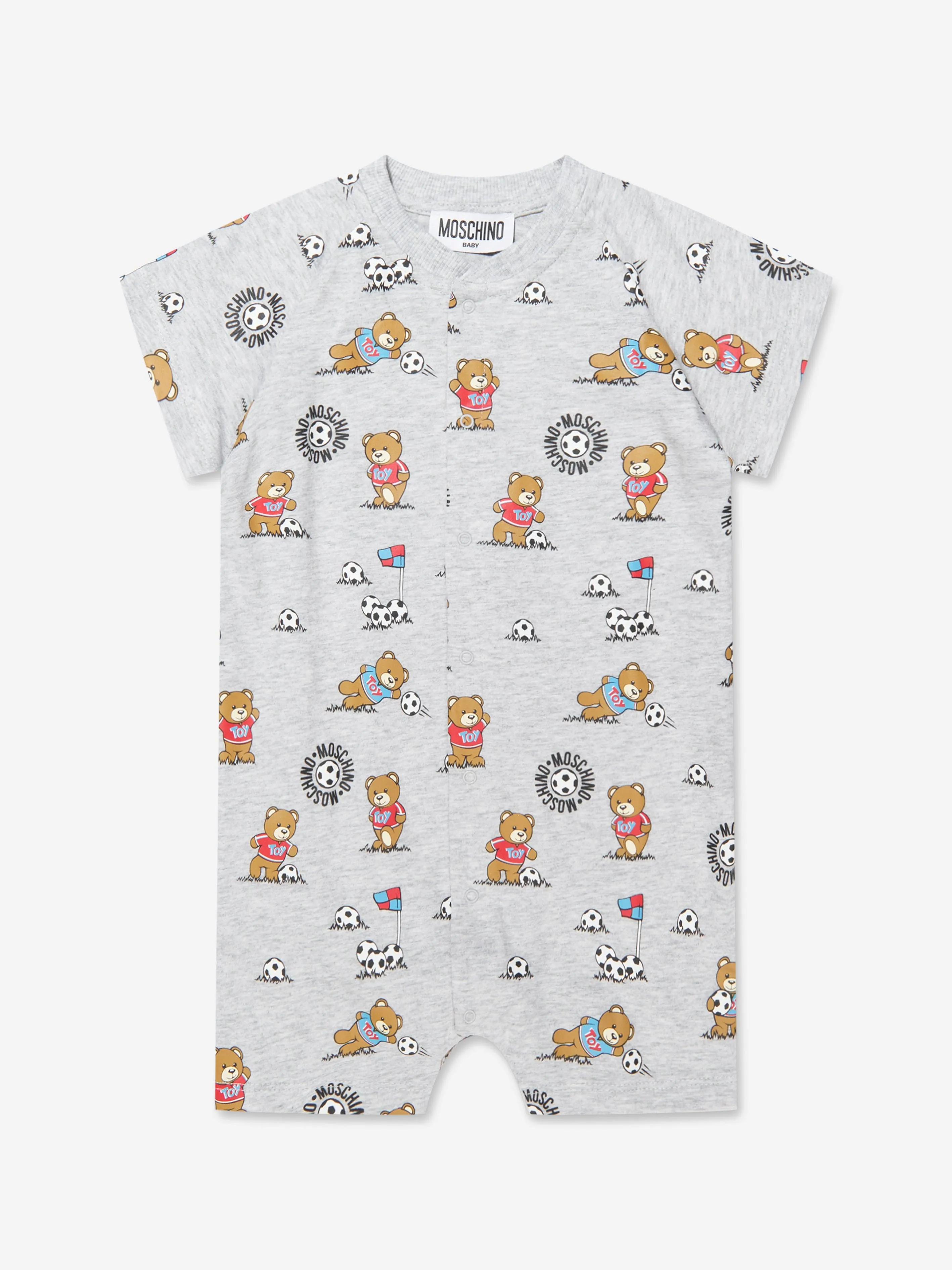 Moschino Baby Boys Romper And Hat Gift Set in Grey