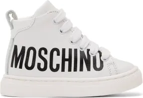 Moschino Baby White Maxi Logo Sneakers