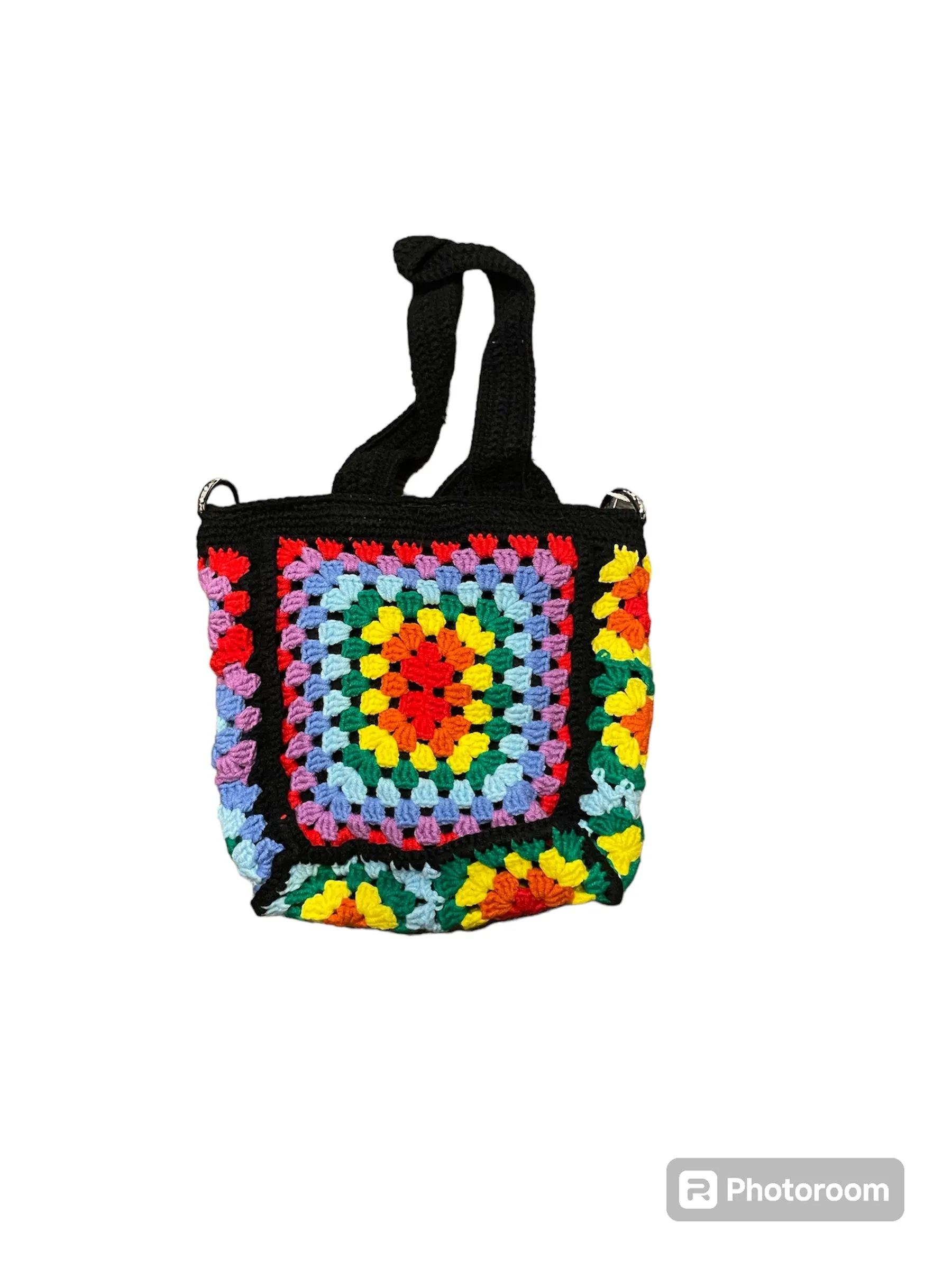 multi crochet handbag