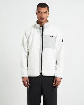 National Geographic High-Neck Fleece Zip-Up Jacket Sugar Swizzle Ivory