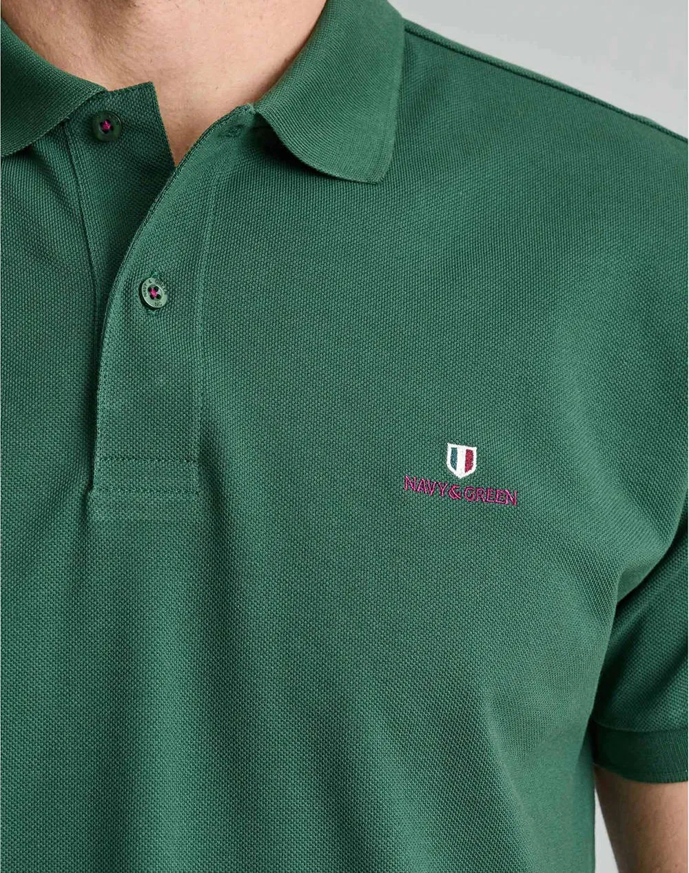 NAVY&GREEN POLO SHIRT-CUSTOM FIT