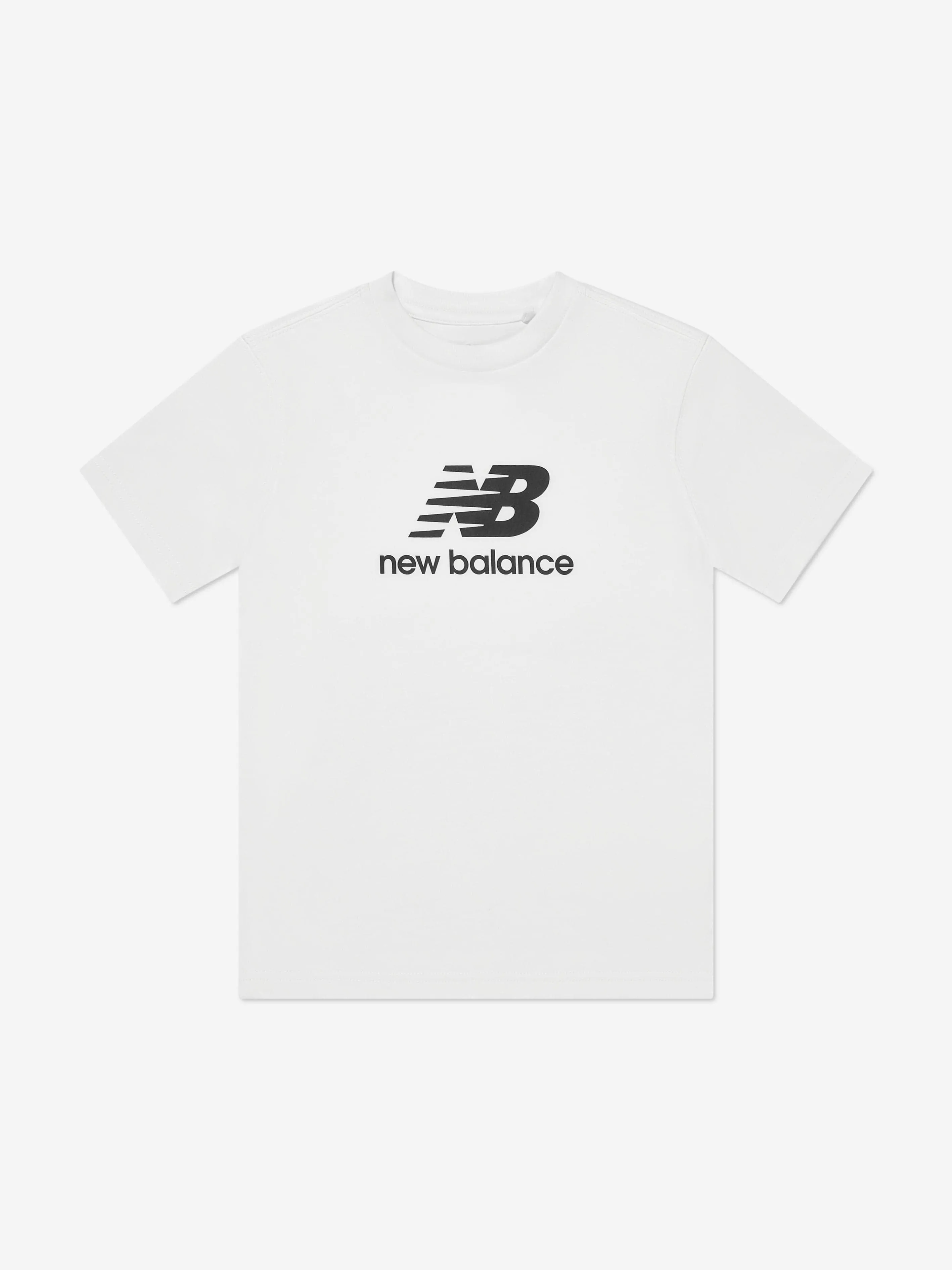 New Balance Boys Jersey Stacked Logo T-Shirt in White