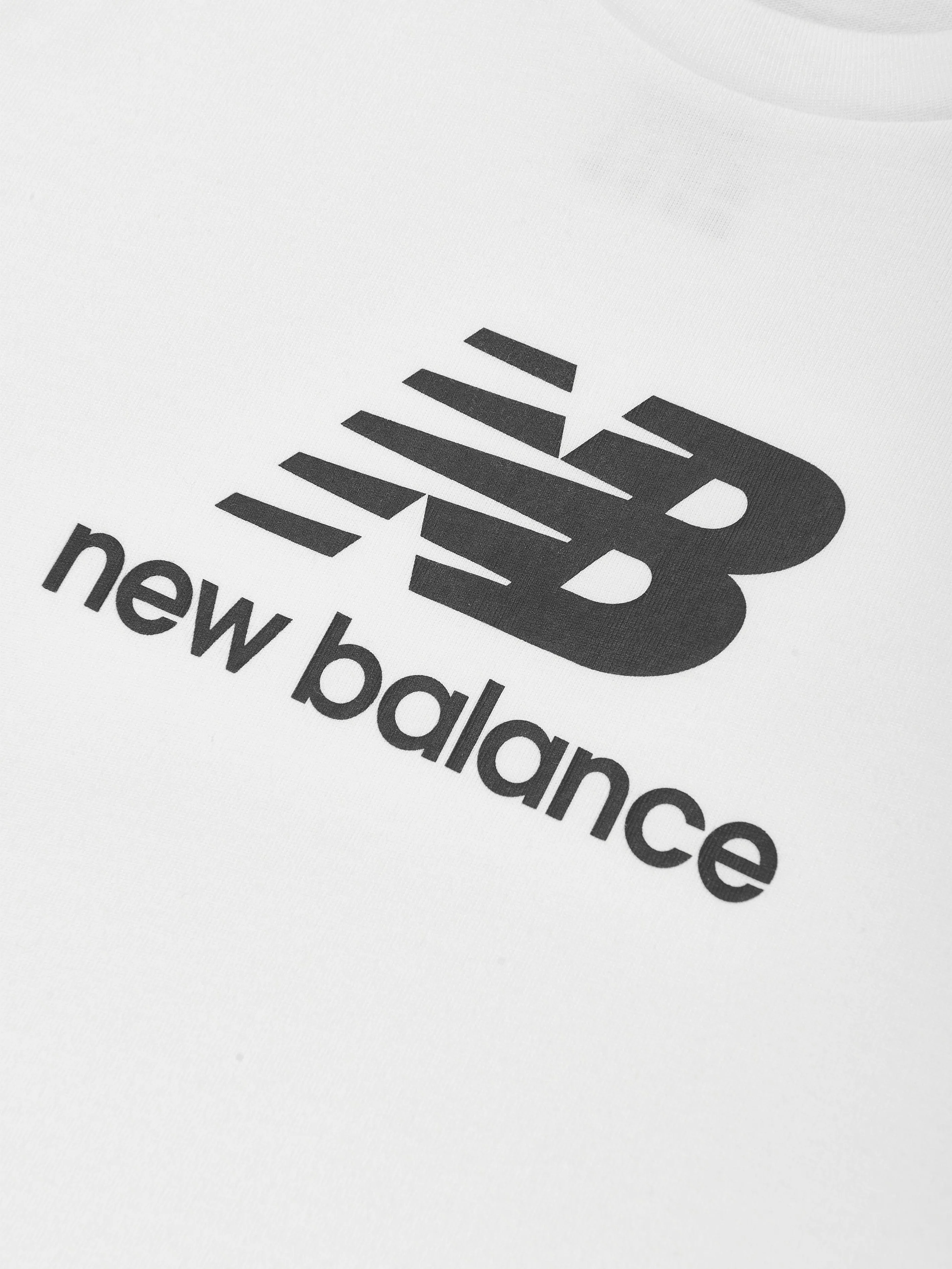 New Balance Boys Jersey Stacked Logo T-Shirt in White