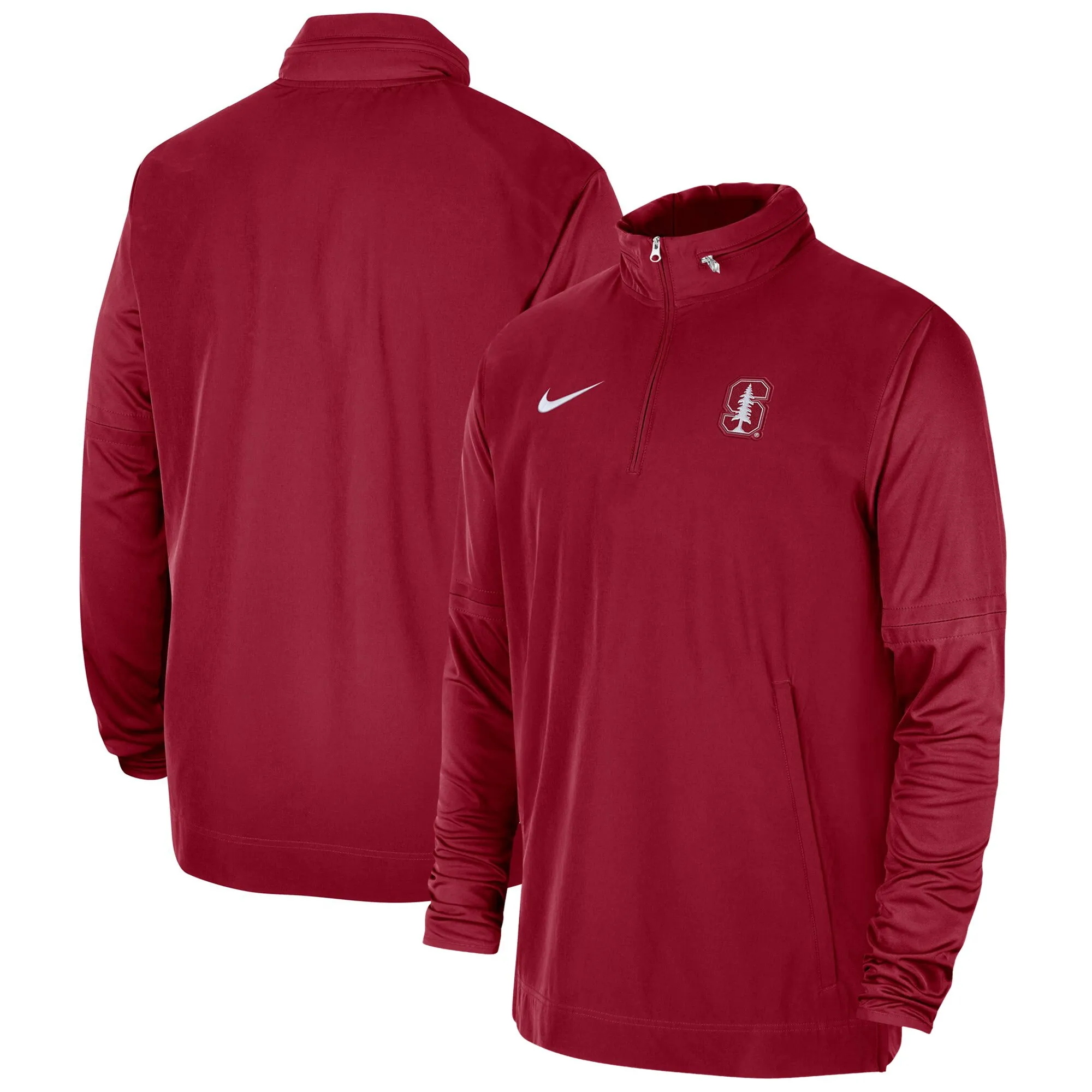 Nike Stanford Cardinal Cardinal 2023 Coach Half-Zip Hooded Jacket