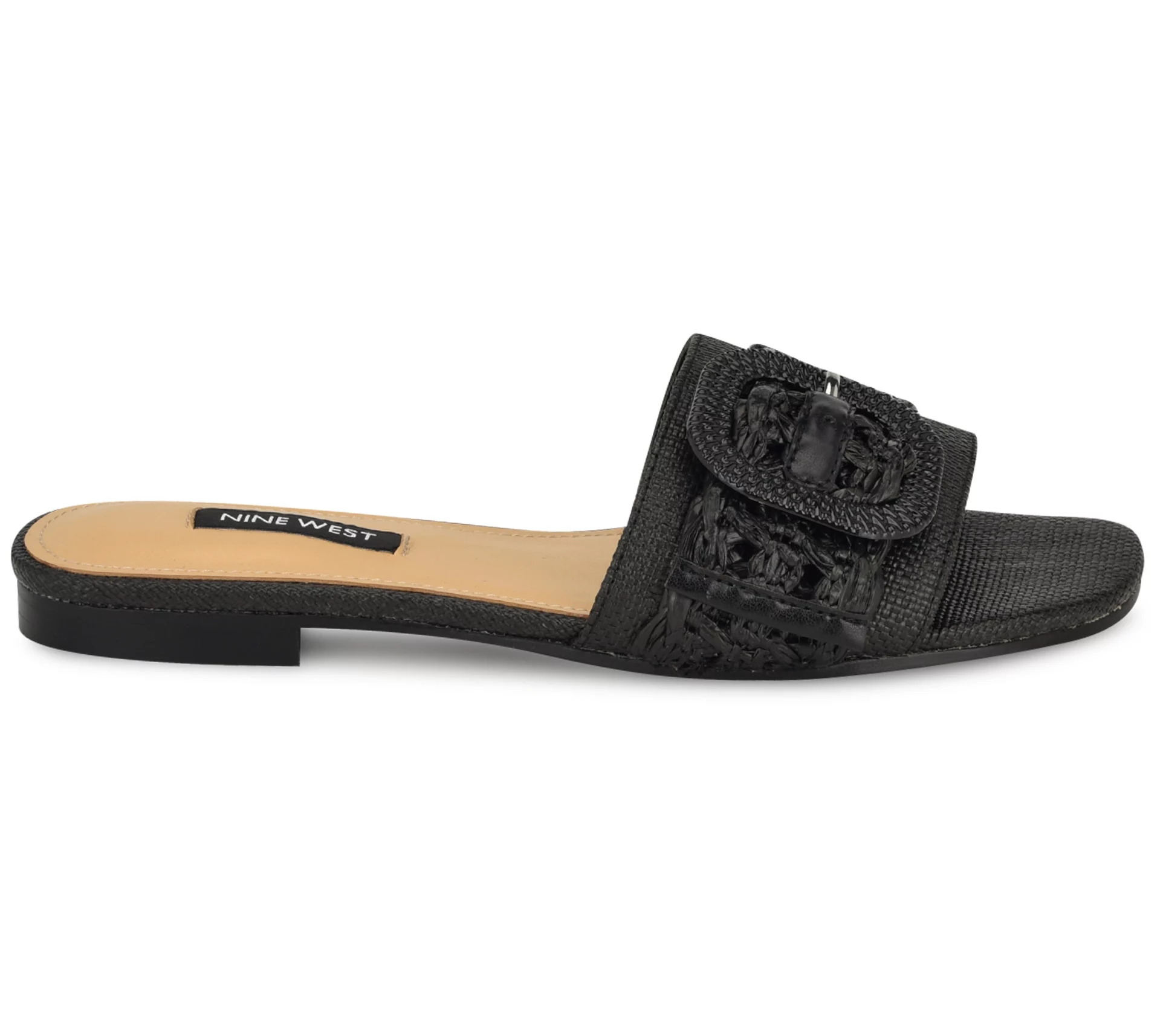 Nine West Slip-on Open-Toe Flat Sandals - Hagleigh