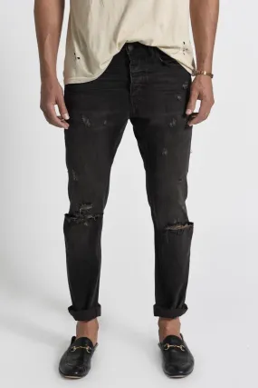 OneTeaspoon MENS BLACK METAL MR WHITES JEANS