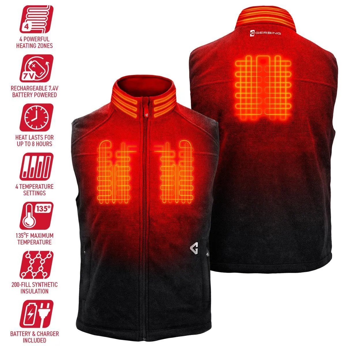 Open Box Gerbing 7V Men's Thermite Fleece Heated Vest 2.0