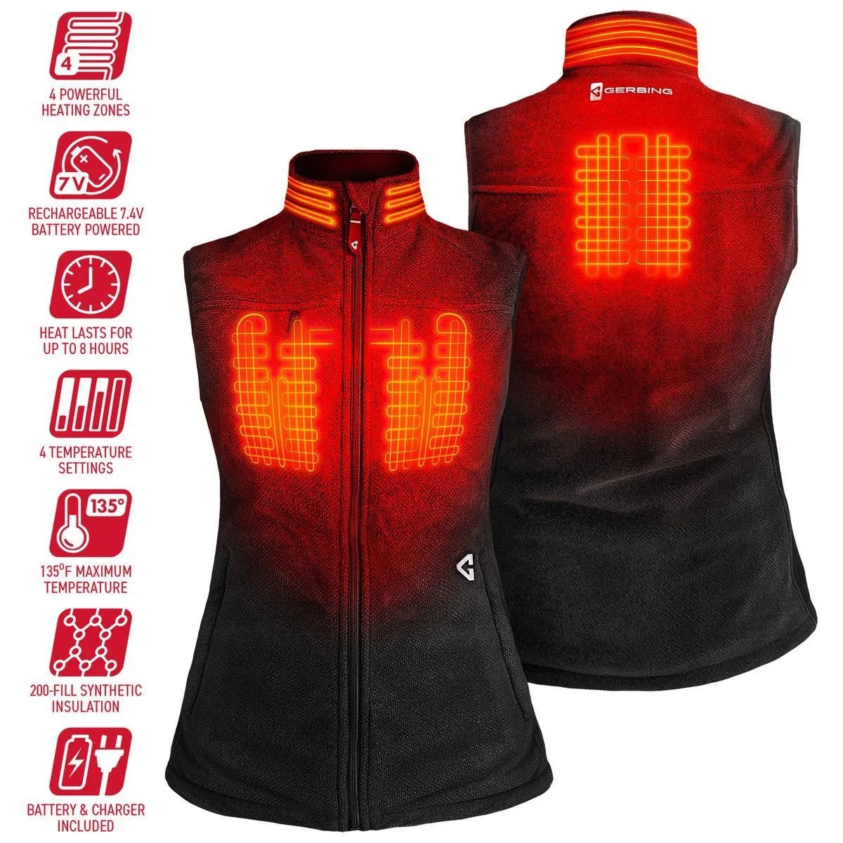 Open Box Gerbing 7V Women's Thermite Fleece Heated Vest 2.0