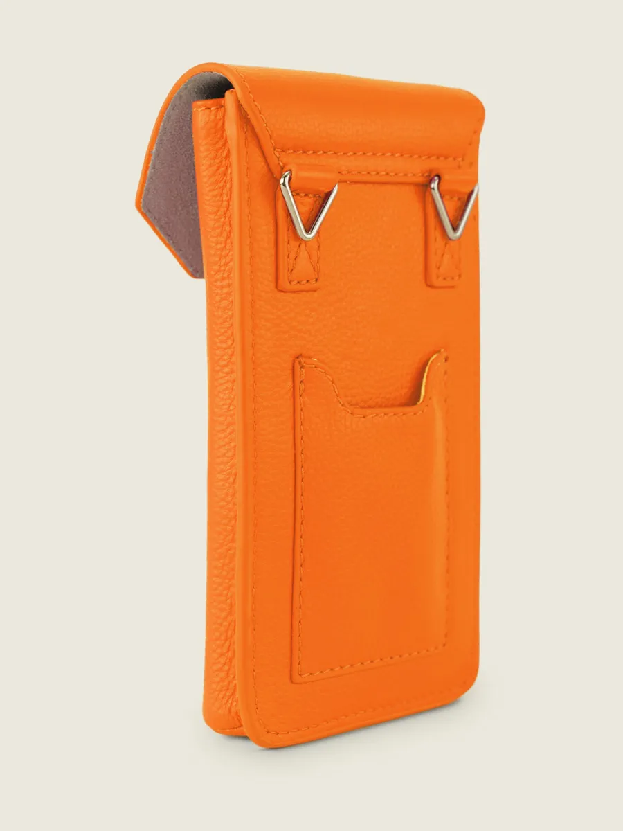 Orange Leather Phone Bag for Women - Eva Sorbet Mango | PAUL MARIUS