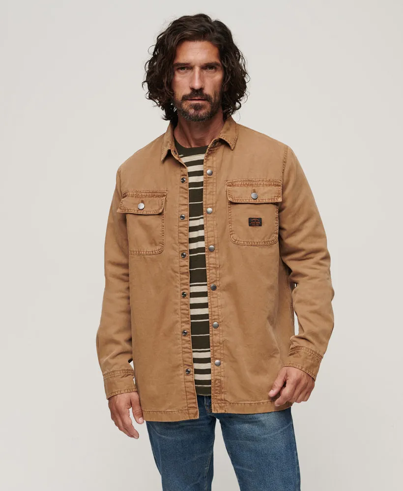 Organic Cotton Canvas Workwear Overshirt | Sandstone Brown