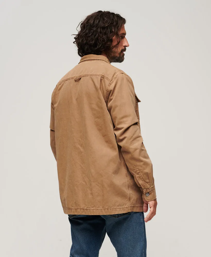 Organic Cotton Canvas Workwear Overshirt | Sandstone Brown