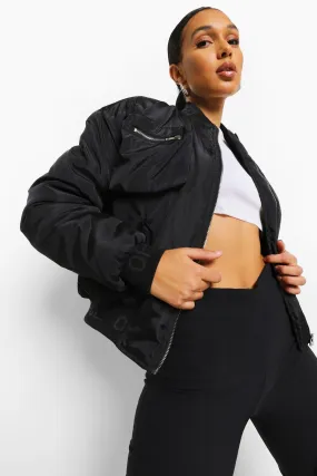 Oversized Utility Bomber With Zip Detail