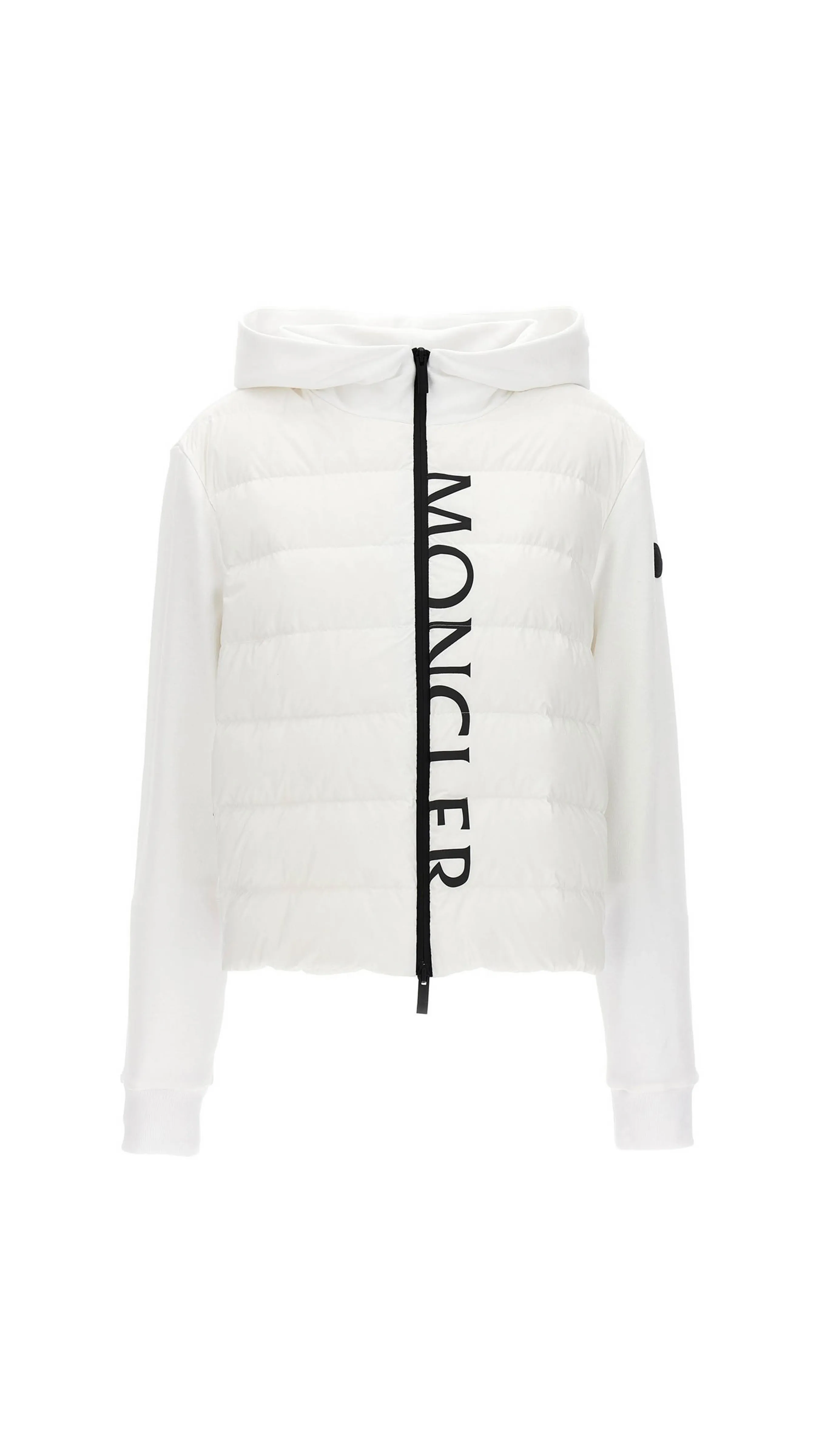 Padded Zip-Up Hoodie - White