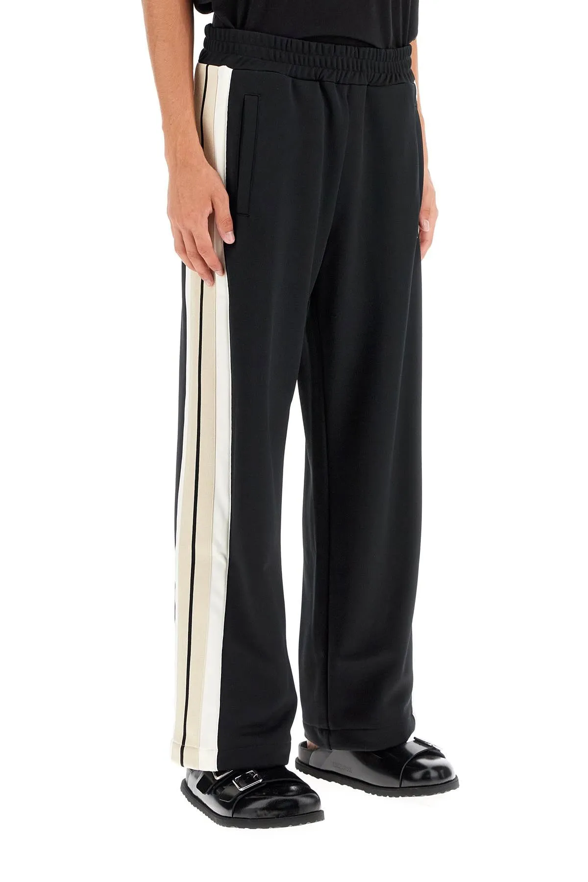 PALM ANGELS contrast band joggers with track in