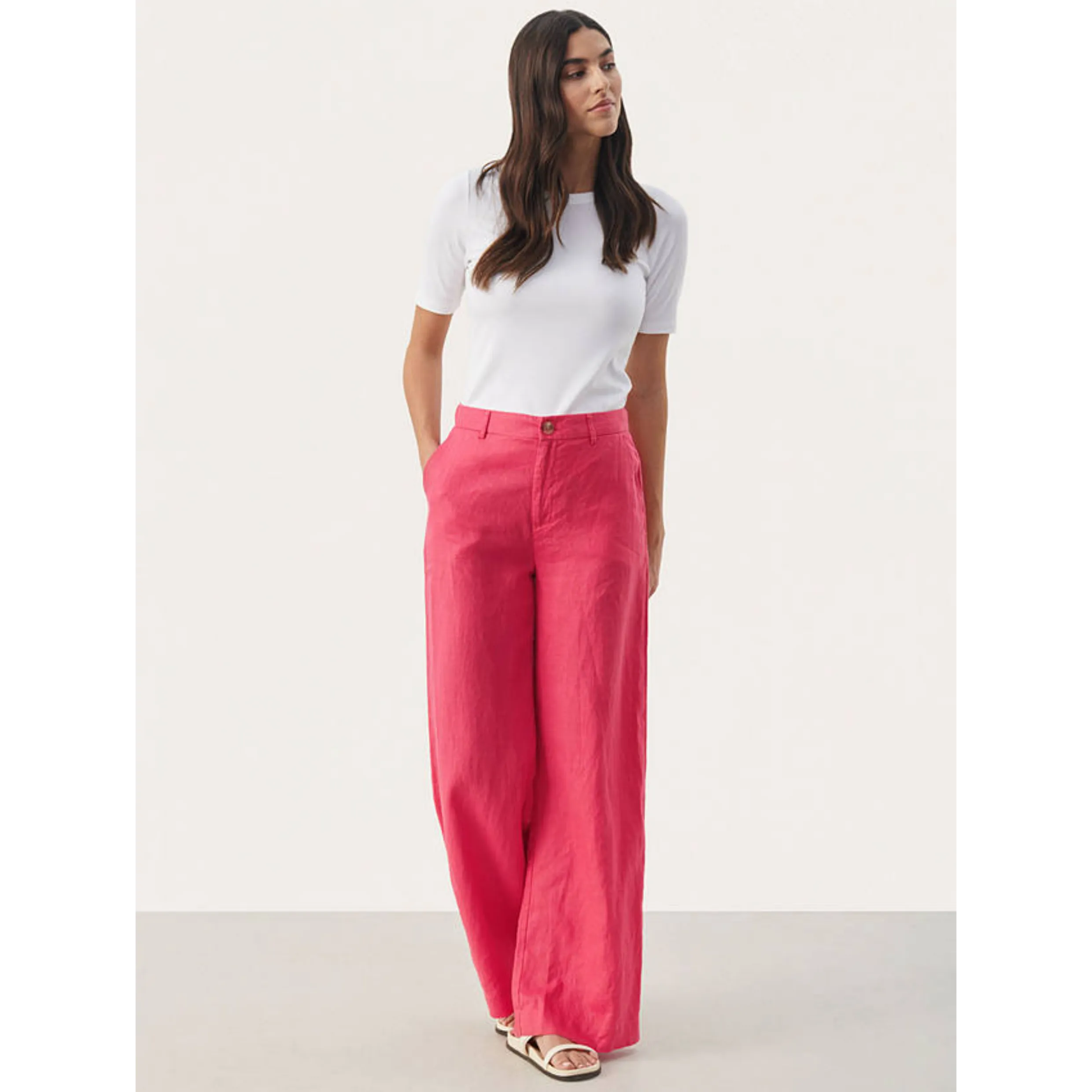 Part Two Ninnes Linen Trousers In Claret Red 7724