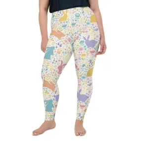 Pastel Easter Garden Plus Size Leggings