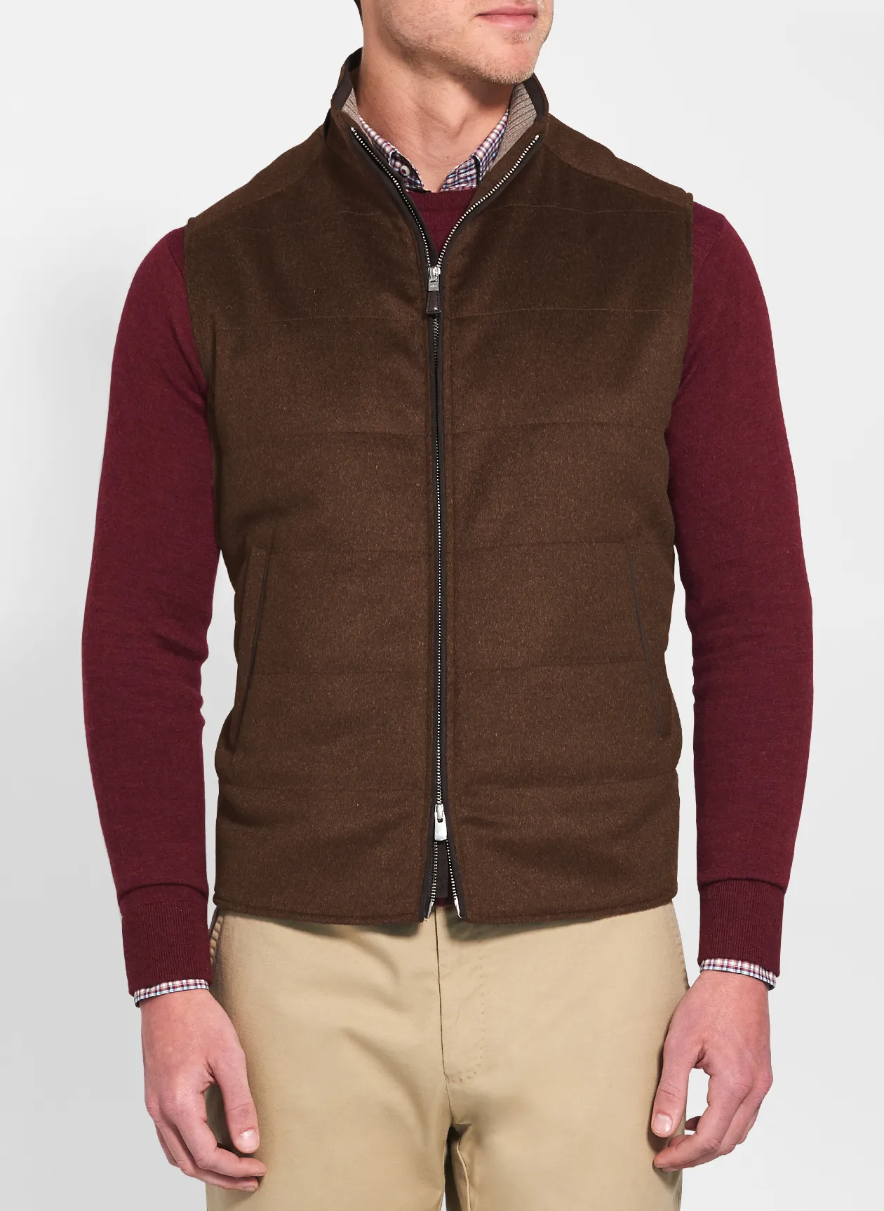 Peter Millar Crown Fleece Darien Vest- Bourbon 