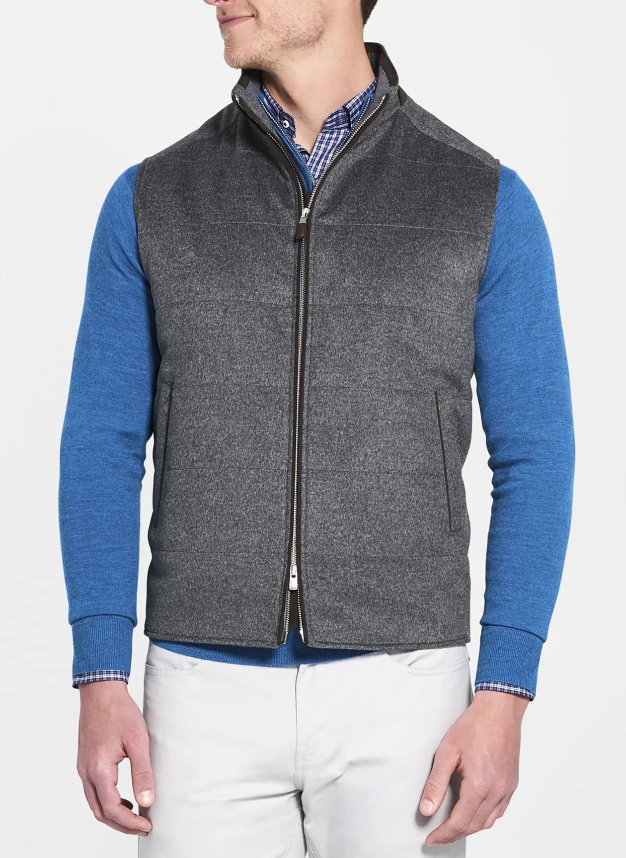 Peter Millar Crown Fleece Darien Vest- Smoke 