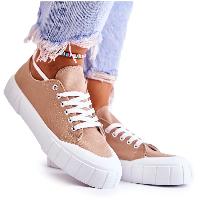 PF1 Women's Sneakers On The Platform Brown Comes