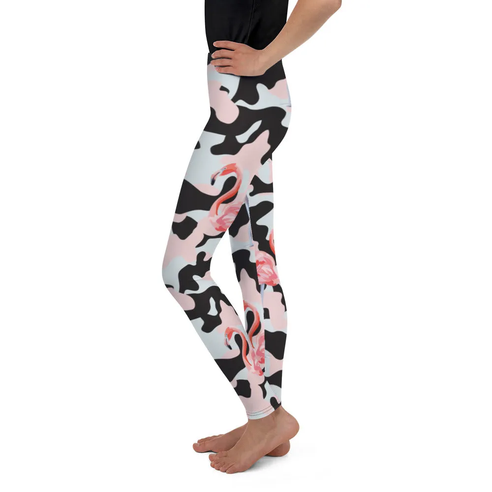 Pink Flamingo Camo Youth Leggings