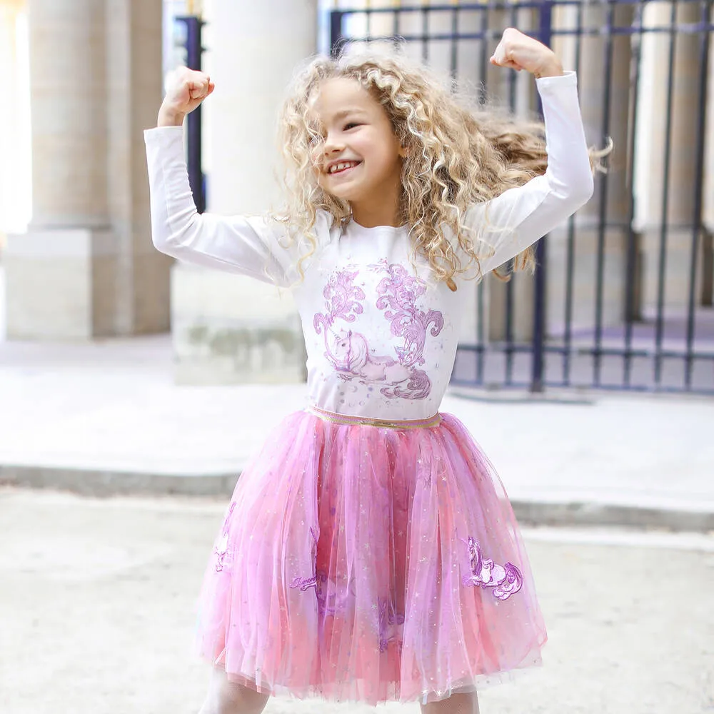 Pink Tulle Unicorn Skirt