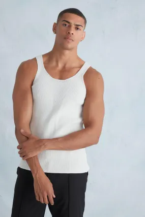 Pleated Knitted Tank | boohooMAN UK