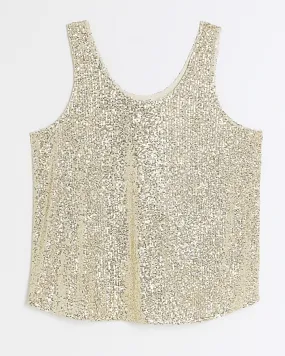 Plus gold sequin tank top