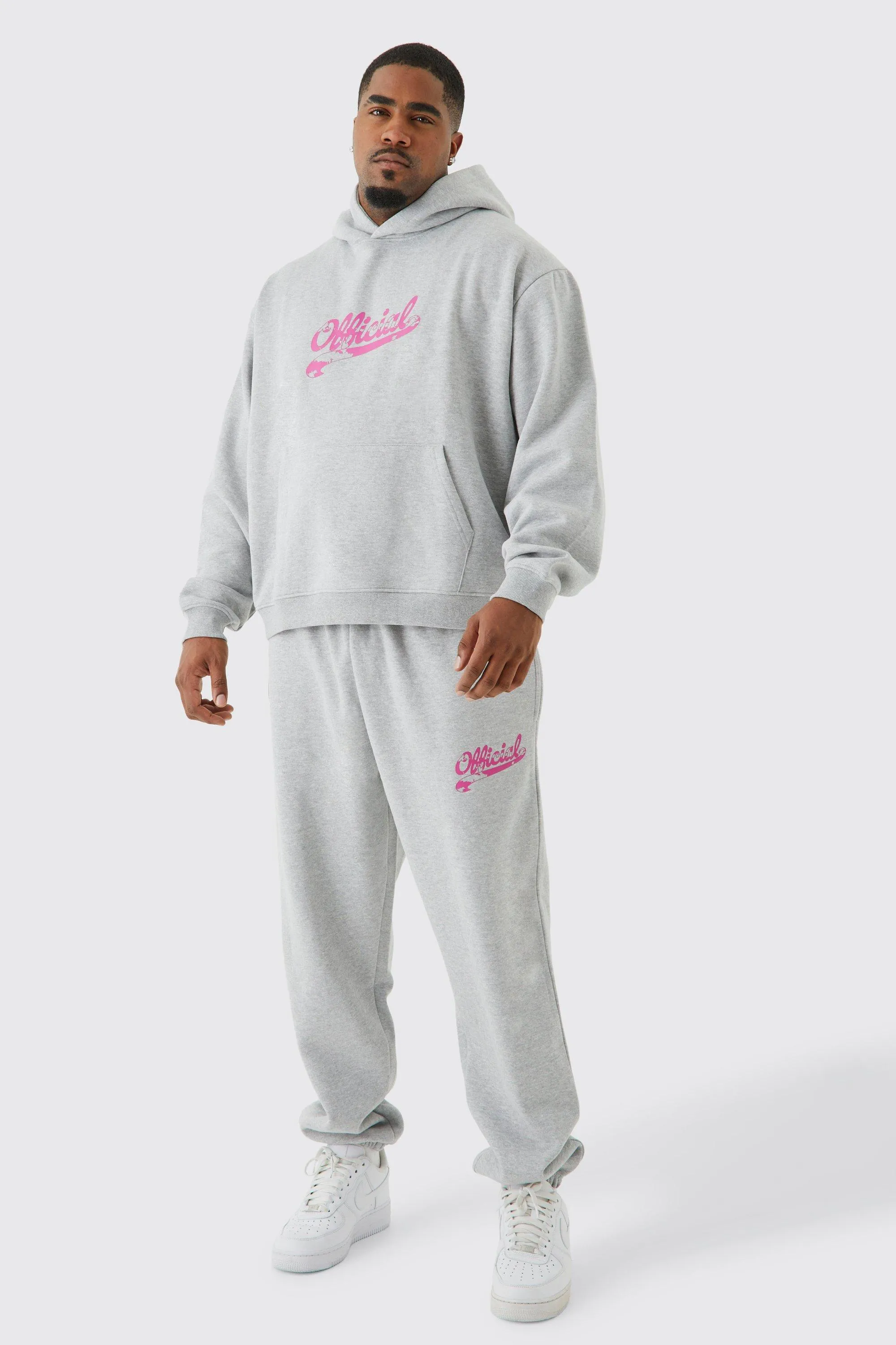 Plus Oversized Boxy Official Hooded Tracksuit | boohooMAN UK